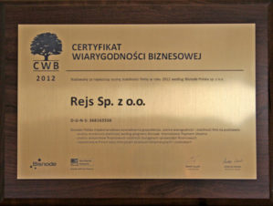 Certyfikat Wiarygodności Biznesowej