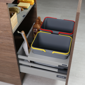 Stelaż SORTE na szufladzie Comfort Box – niskie wiadra